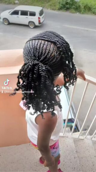 Ain't she a cutie pie, book your kid's hair style with us today www.kbpleasures.com